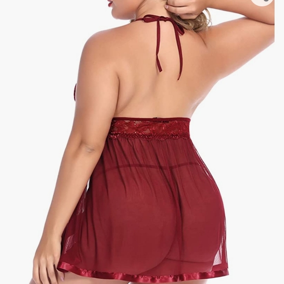 Plus Size Babydoll Chemise Lingerie - Picture 3 of 6